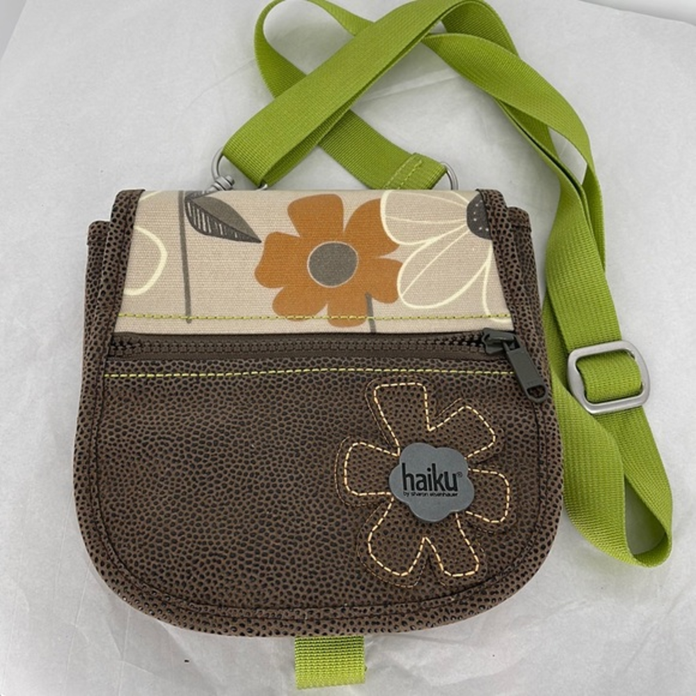 Haiku Purse by Sharon Eisenhauer Floral‎ Print Vegan Leather Small Crossbody Bag